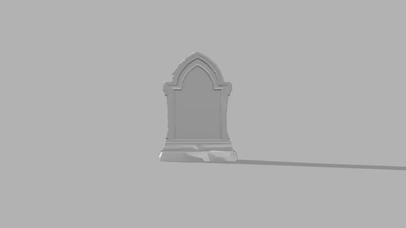 Gothic Tombstone - Halloween Grave Prop - Model preview 4