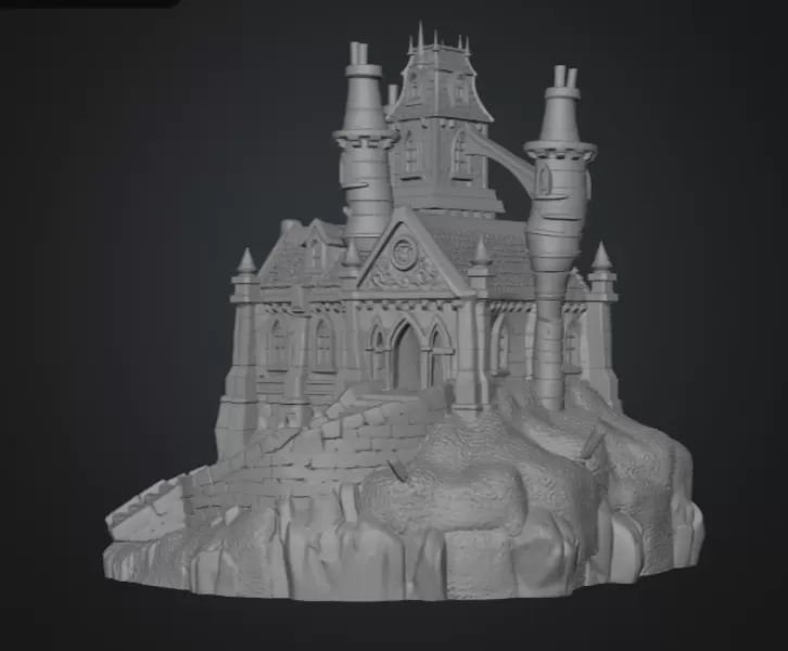 Shadowspire Gothic Manor STL File for 3D Print - Model preview 12
