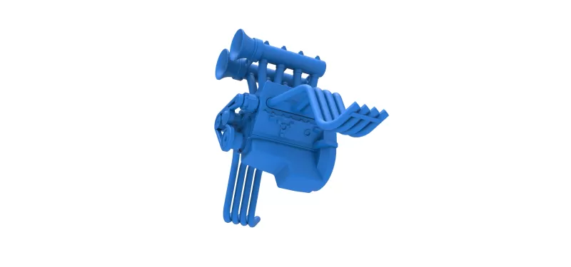 Engine V8 for vintage dragster Version 11 Scale 1:25 - Model preview 3