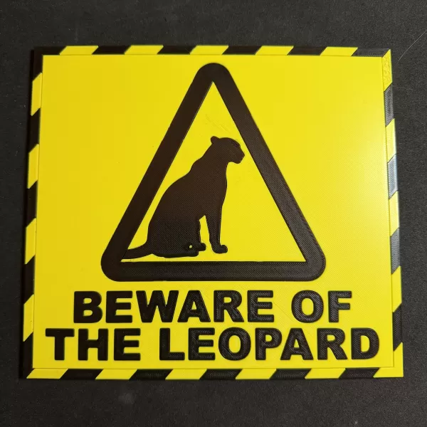 HHGttG Beware of the Leopard Sign - Model preview 1