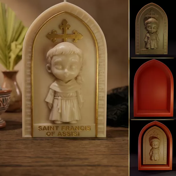 Chibi Style Saint Francis of Assisi - 3D Printable Model - Model preview 1