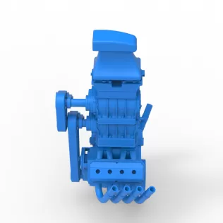 Engine V8 with double supercharger Version 8 Scale 1:25 - Model thumbnail 9