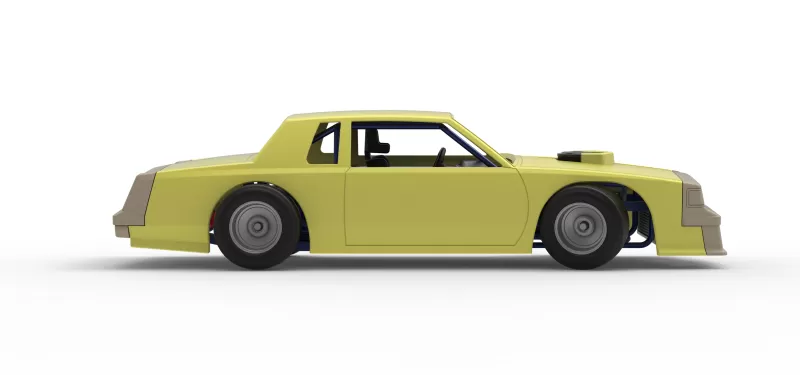 Vintage Dirt late model race car while turning Scale 1:25 - Model preview 22