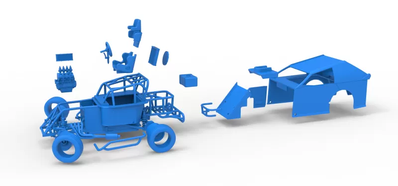 Mod Lite Race car while turning Scale 1:25 - Model preview 28