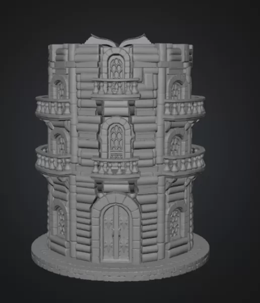 📚 Enchanted Library Tower STL File for 3D Print - Model preview 9