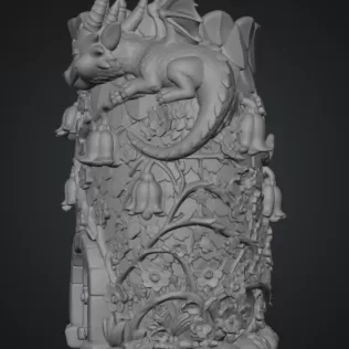 Enchanted Dragon Flower Tower Vase - Model thumbnail 13