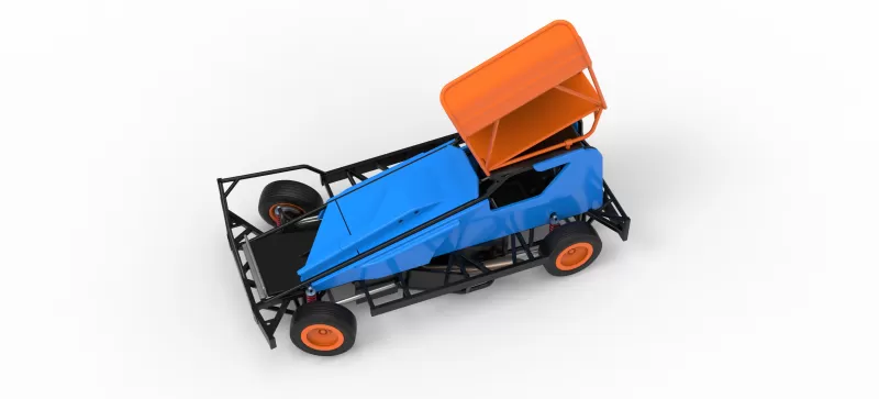 BriSCA Formula 1 Stock Car for Dirt while turning V2 Scale 1:25 - Model preview 4