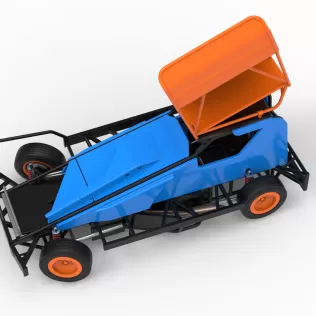 BriSCA Formula 1 Stock Car for Dirt while turning V2 Scale 1:25 - Model thumbnail 4