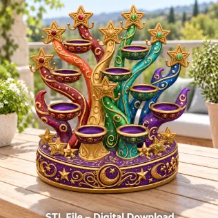 Celestial Star Tree Organizer STL File for 3D Print - Model thumbnail 2