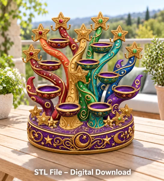 Celestial Star Tree Organizer STL File for 3D Print - Model preview 2
