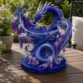 Midnight Wisteria Dragon Bowl STL File for 3D Print - Model thumbnail 2