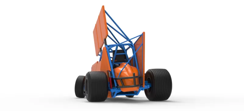 Winged Sprint car Version 2 while turning Scale 1:25 - Model preview 15