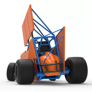 Winged Sprint car Version 2 while turning Scale 1:25 - Model thumbnail 15