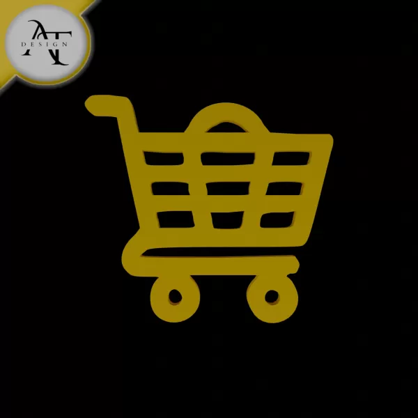 Simple Shopping Cart Symbol - 2D Art - Model preview 1