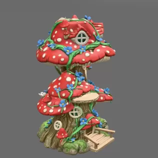 Enchanted Mushroom Village Tower STL File 3D Printable - Model thumbnail 6
