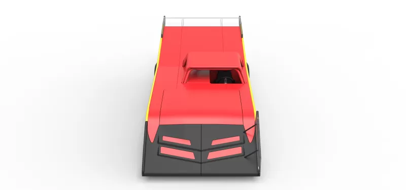 Vintage Dirt late model Race car Version 5 Scale 1:25 - Model preview 8