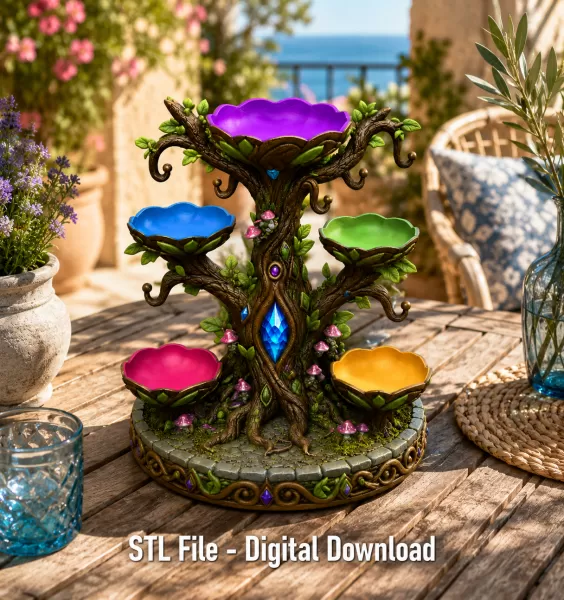 Enchanted Jewelry Tree Display STL File for 3D Print - Model preview 2