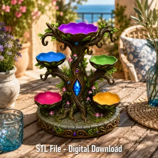 Enchanted Jewelry Tree Display STL File for 3D Print - Model thumbnail 2
