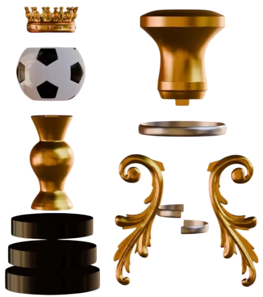 KING OF FOOTBALL – PREMIUM TROPHY 3D MODEL - Model preview 3