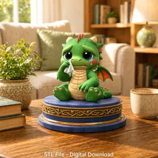 Cute Crying Baby Dragon STL File for 3D Printing - Model thumbnail 2
