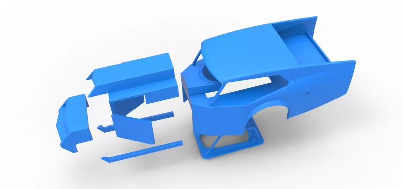 Shell of Vintage Dirt Modified stock car Version 5 Scale 1:25 - Model preview 19