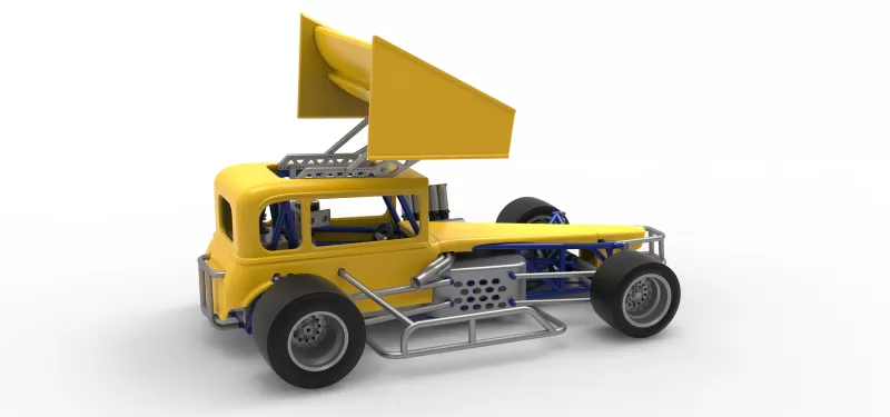 Vintage Winged Supermodified stock car Version 3 Scale 1:25 - Model preview 20