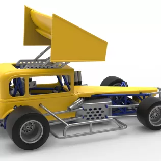 Vintage Winged Supermodified stock car Version 3 Scale 1:25 - Model thumbnail 20