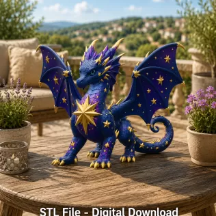 Celestial Star Dragon STL File for 3D Print - Model thumbnail 3