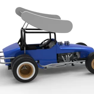 Vintage Winged Supermodified stock car for Dirt V2 Scale 1:25 - Model thumbnail 20