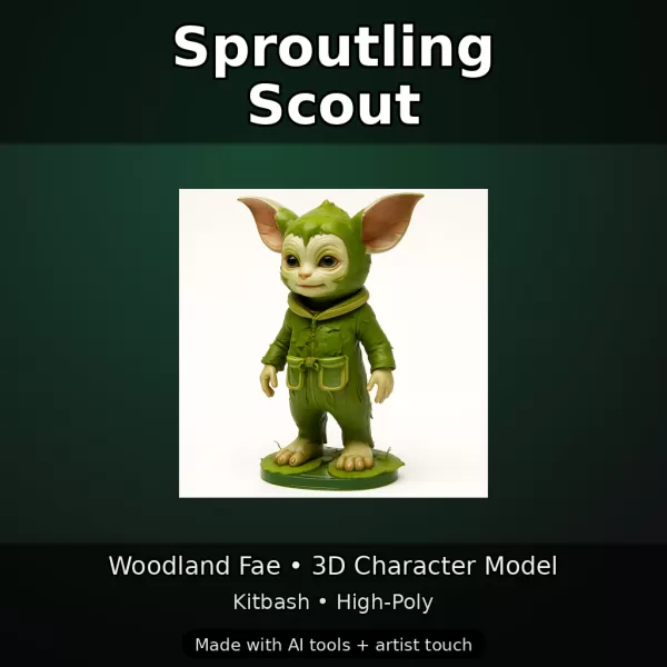 Woodland Fae Character Pack (10 High-Poly Kitbash Figures) - Model preview 2
