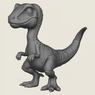 Raptor Toy Print Ready 3D Model