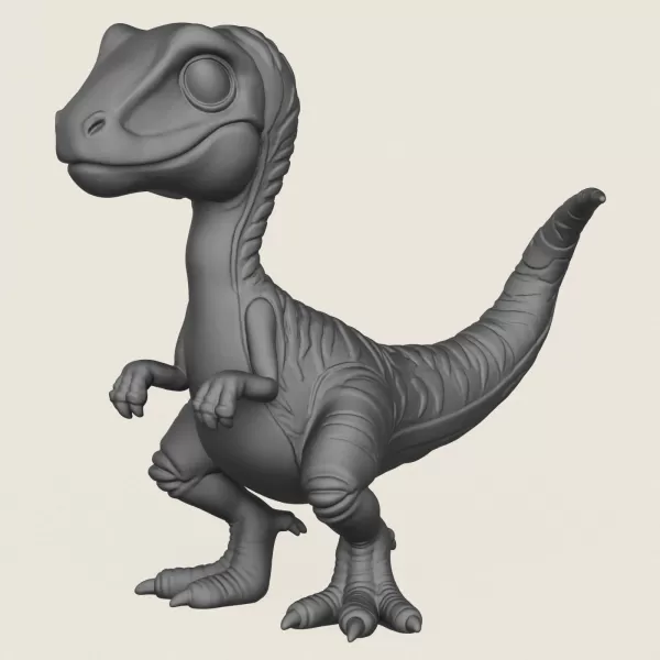 Raptor Toy Print Ready 3D Model - Model preview 1