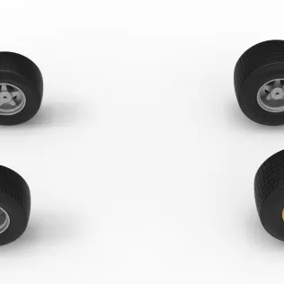 Wheel Set of Vintage Dirt late model Race car V4 Scale 1:25 - Model thumbnail 6