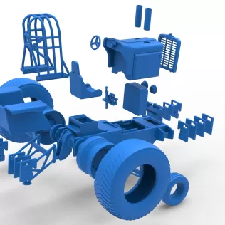 Fun short Pro Stock Pulling Tractor Version 4 Scale 1:25 - Model thumbnail 21