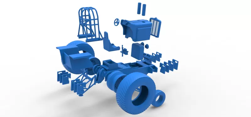 Fun short Pro Stock Pulling Tractor Version 4 Scale 1:25 - Model preview 21