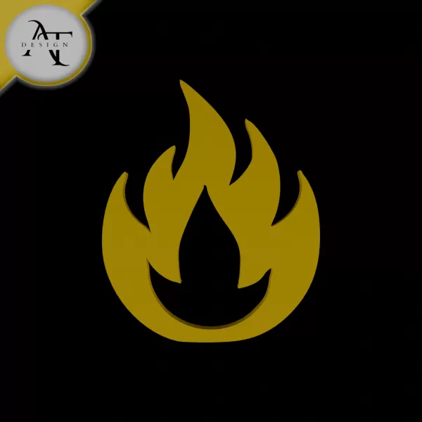 Simple Flame Symbol - 2D Art - Model preview 1