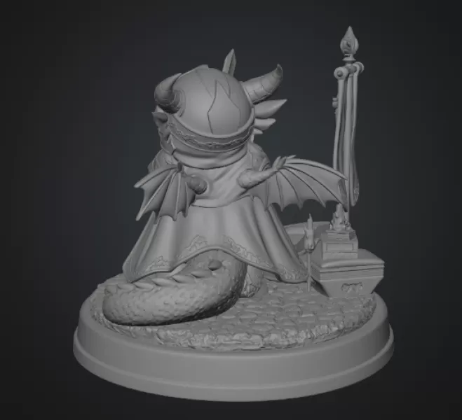 Holy Knight Dragon STL File for 3D print - Model preview 11