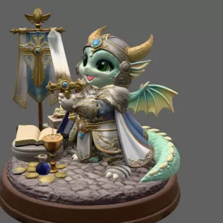 Holy Knight Dragon STL File for 3D print - Model thumbnail 4