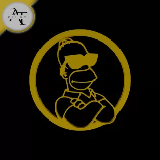 Homer Simpsons - Silhouette - 2D Wall Art Decor