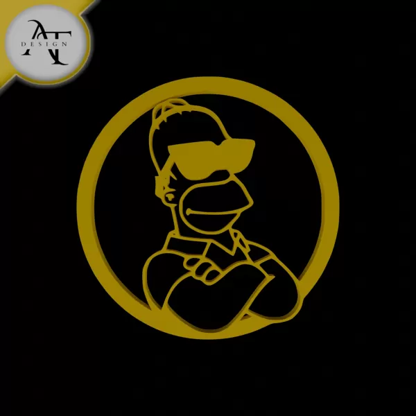 Homer Simpsons - Silhouette - 2D Wall Art Decor - Model preview 1