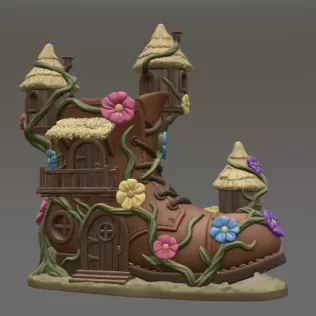 Enchanted Boot House STL File for 3D Printing - Model thumbnail 3