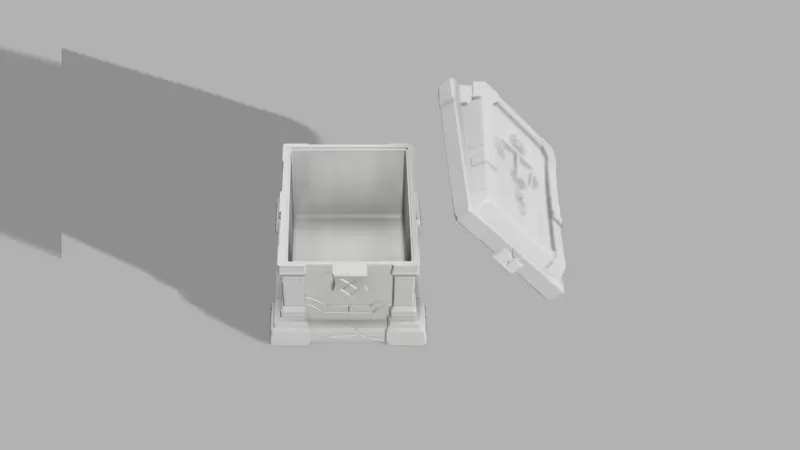 Cursed Tombstone Box - Gothic Halloween Container - Model preview 3