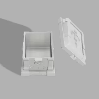 Cursed Tombstone Box - Gothic Halloween Container - Model thumbnail 3