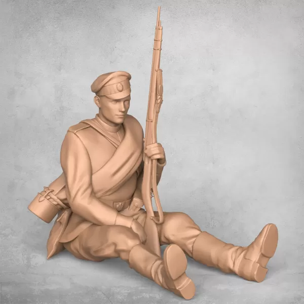 Resting Military Soldier - Model preview 2