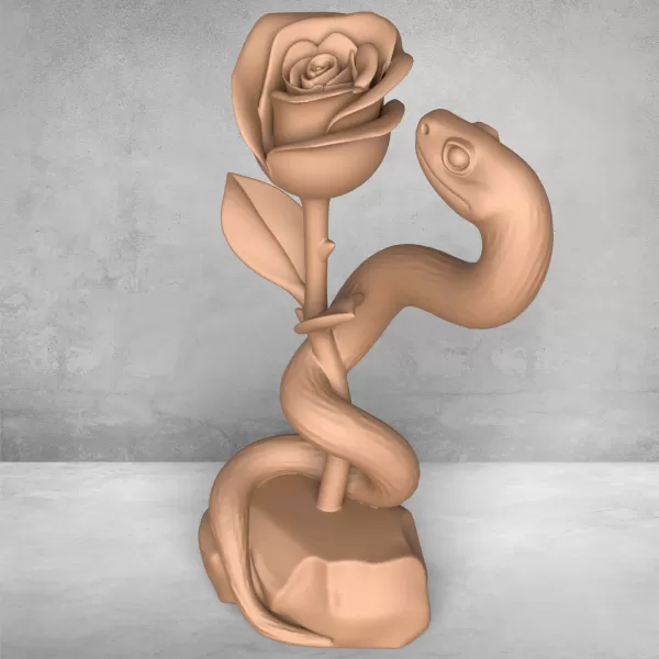 Snake and Rose Statue - Model preview 5