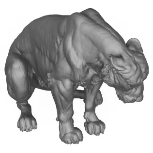 3D Printable Lioness - Model thumbnail 5