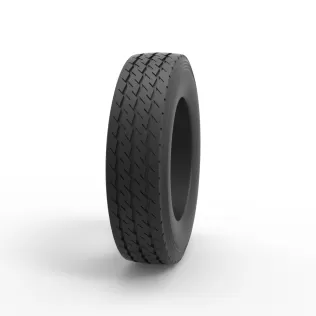 Semi truck tire 13 Scale 1:25 - Model thumbnail 3