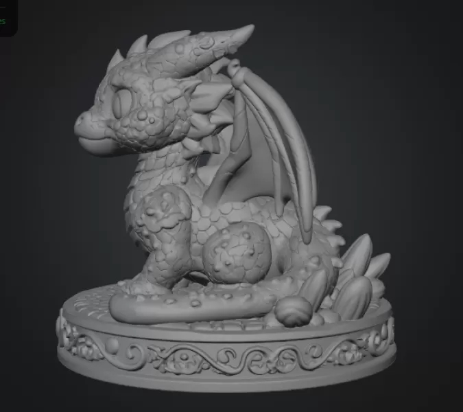Candy Kingdom Baby Dragon STL File for 3D Print - Model preview 8