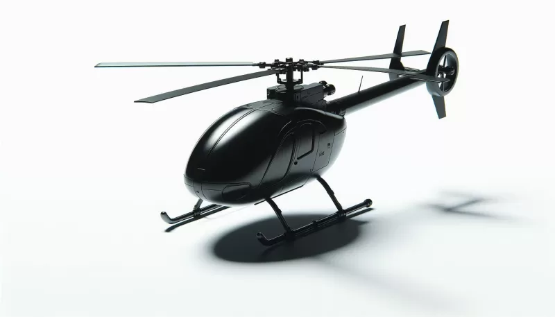 Decorative Helicopter 3D Printable Model - Model preview 1