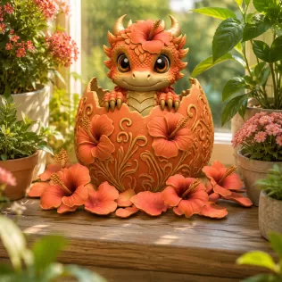 Hibiscus Hatchling Dragon STL File for 3D Print - Model thumbnail 5